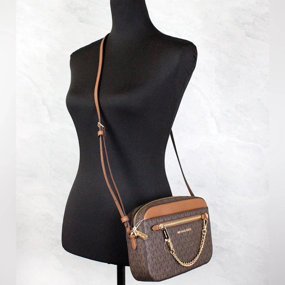 Michael Kors Brown Zip Chain Crossbody Bag - Picture 5 of 5